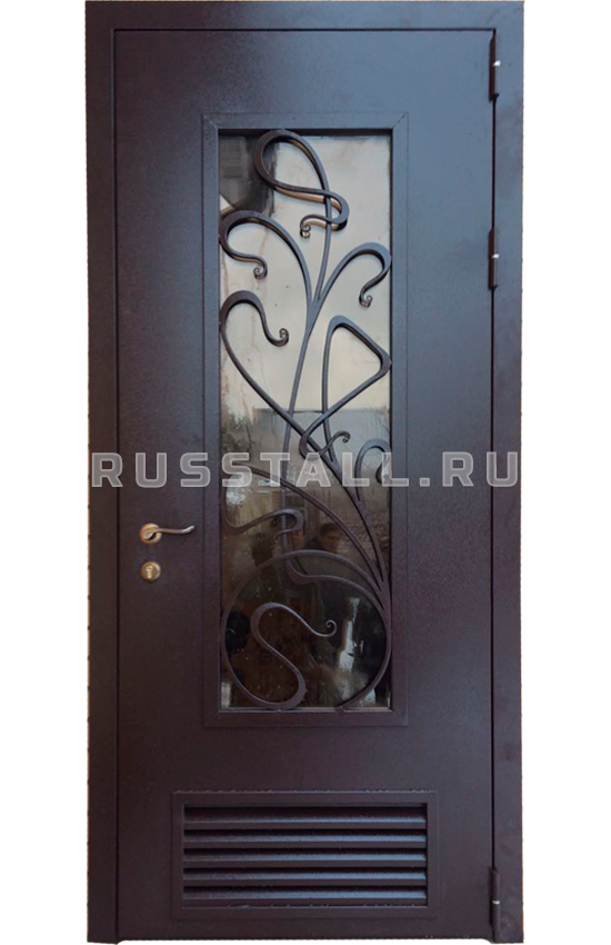 Стальная входная дверь со стеклом RS47